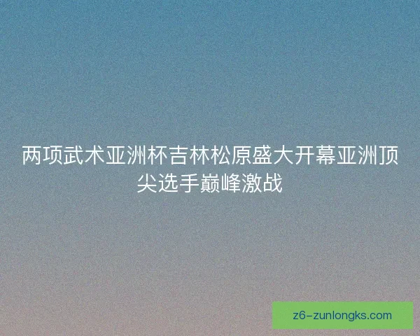 两项武术亚洲杯吉林松原盛大开幕亚洲顶尖选手巅峰激战